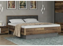 Bed Clif 160x200cm - decor - old wood & beton