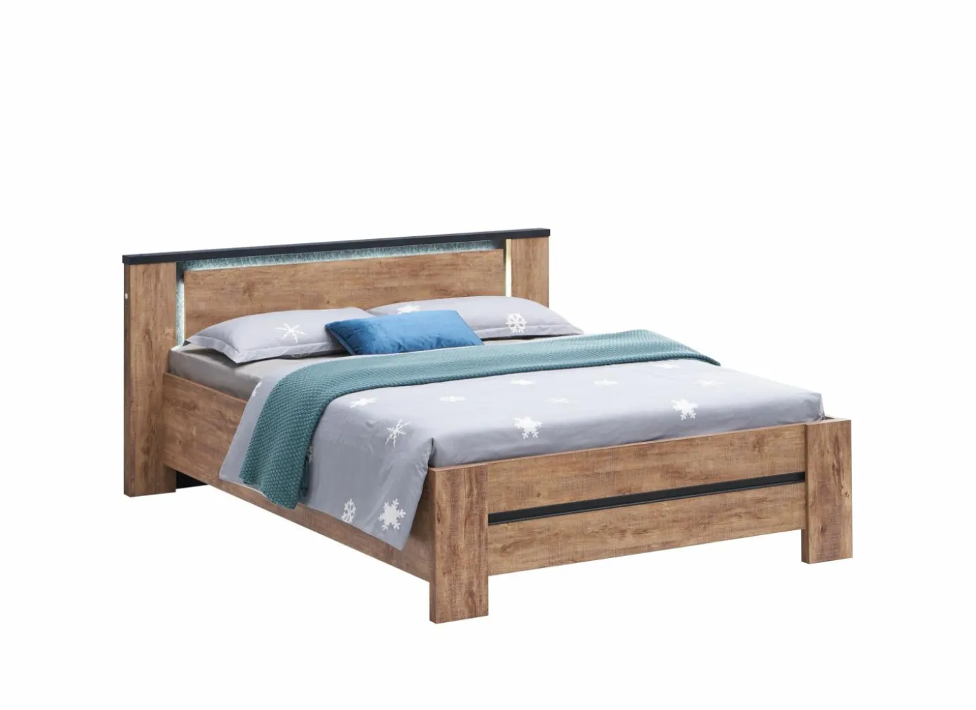 Bed Elsa 140x200cm - decor - industrial oak & black
