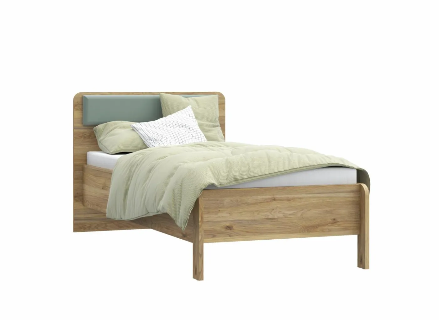 Bed Hoa 90x200cm - decor - mauvella eik & groen