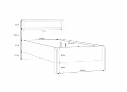 Bed Hoa 90x200cm - decor - mauvella eik & groen