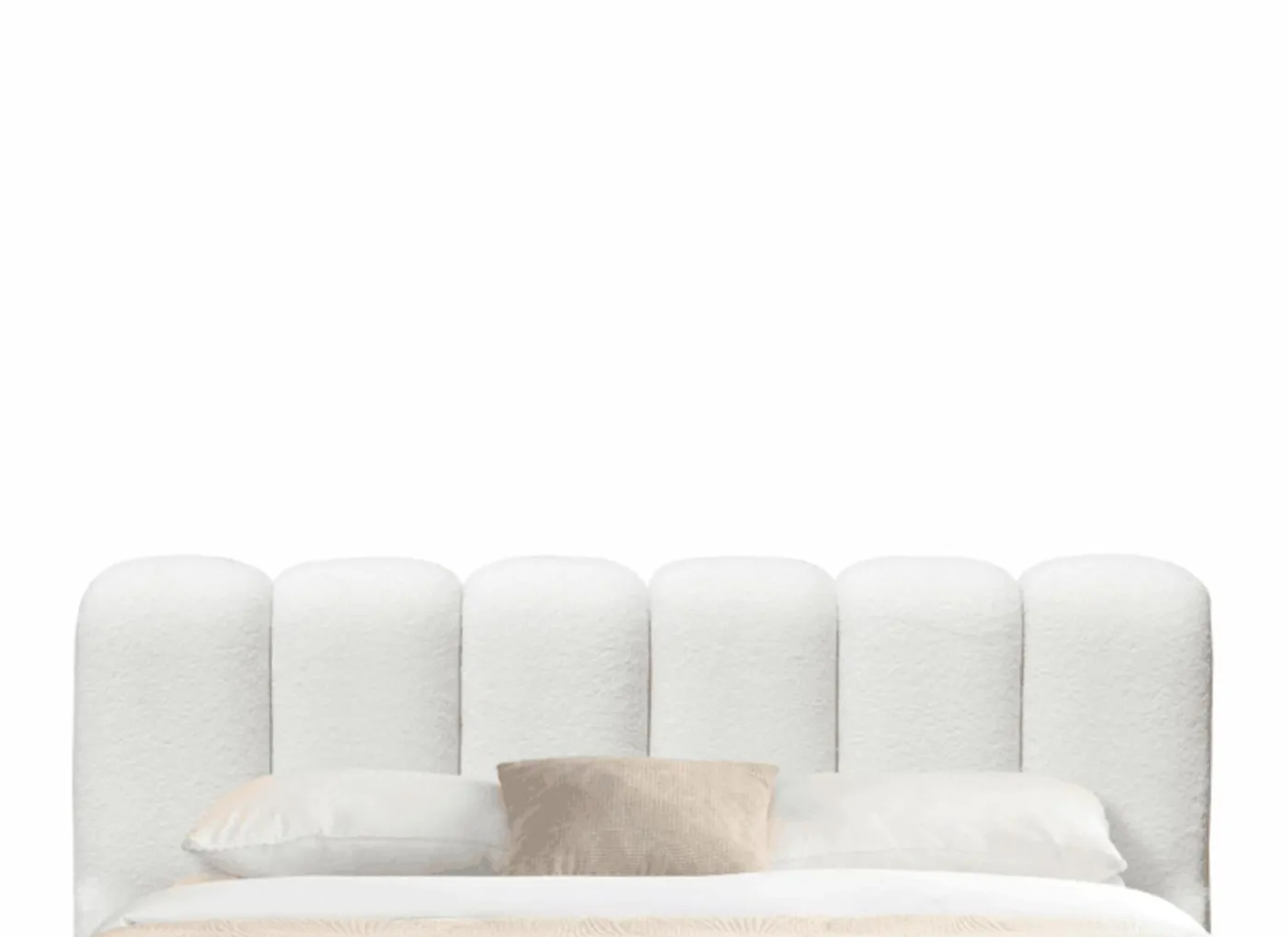 Bed Isola 160x200cm met opbergruimte - bouclé - wit