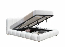 Bed Isola 180x200cm met opberguimte - bouclé - wit