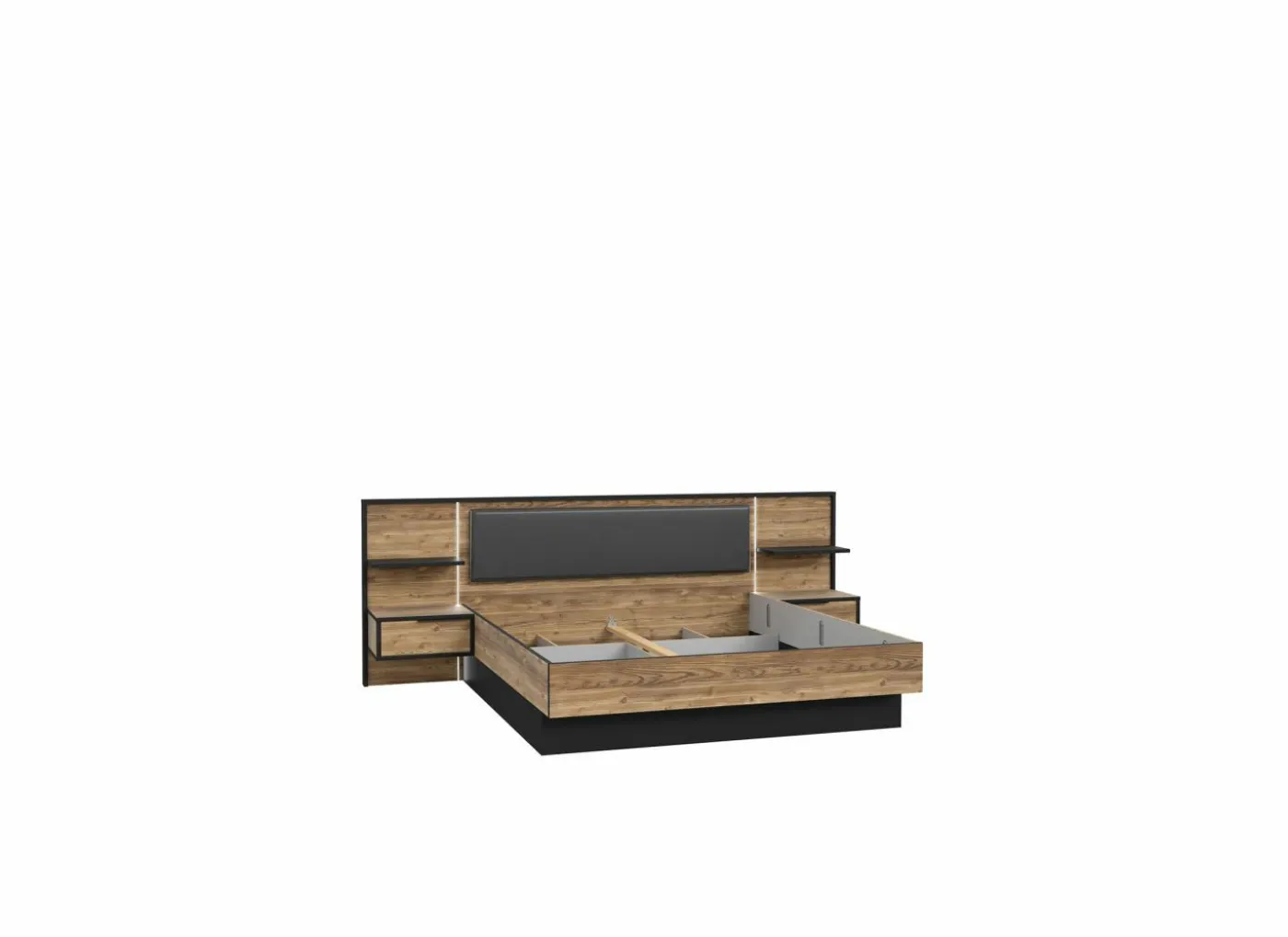 Bed Jabim 160x200cm - decor - alpine picea & zwart