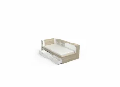 Bed Life 90x190/200cm - decor - kronberg eik & wit met opbergruimte