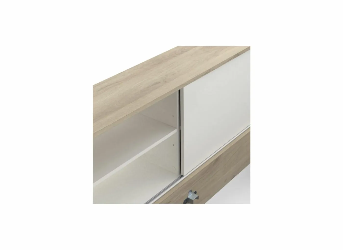 Bed Life 90x190/200cm - decor - kronberg eik & wit met opbergruimte