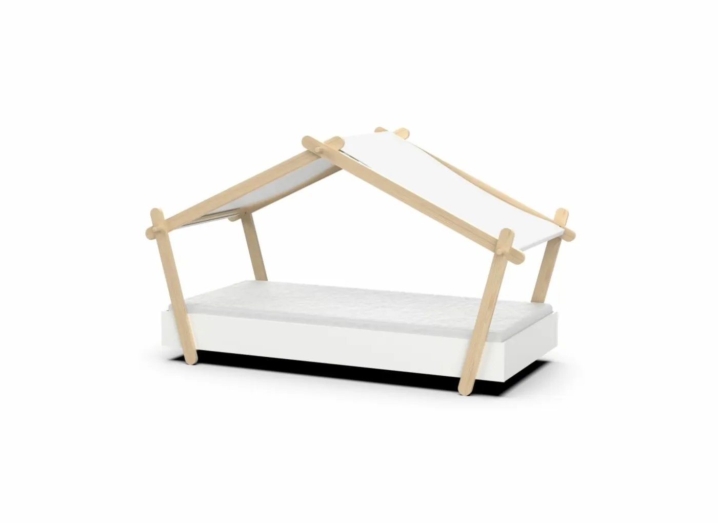 Bed Lodge 90x200cm - MDF - wit