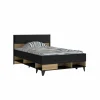 Bed Lya 120x200cm - decor - cabezone oak & mauvella oak met opbergruimte