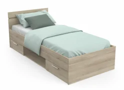 Bed Michigan 90x200cm - decor - kronberg eik met opbergruimte