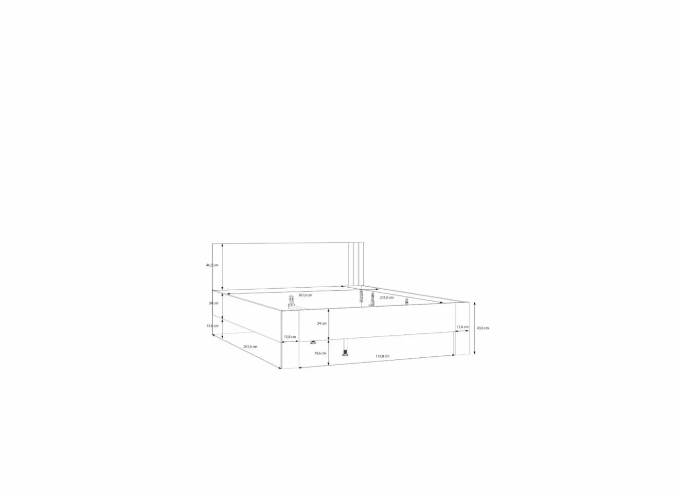 Bed Waikato 160x200cm - decor - mauvella eik & zand