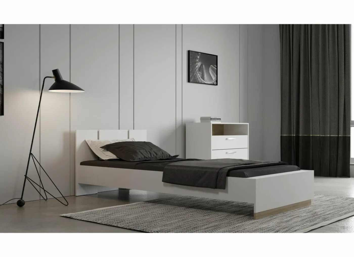 Bed Watson 90x200 - decor - kronberg eik & wit