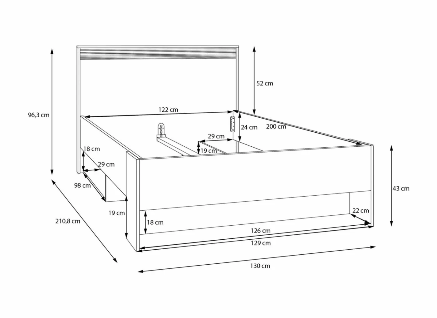 Bed Wexlin 120x200cm - decor - sand & mauvella oak