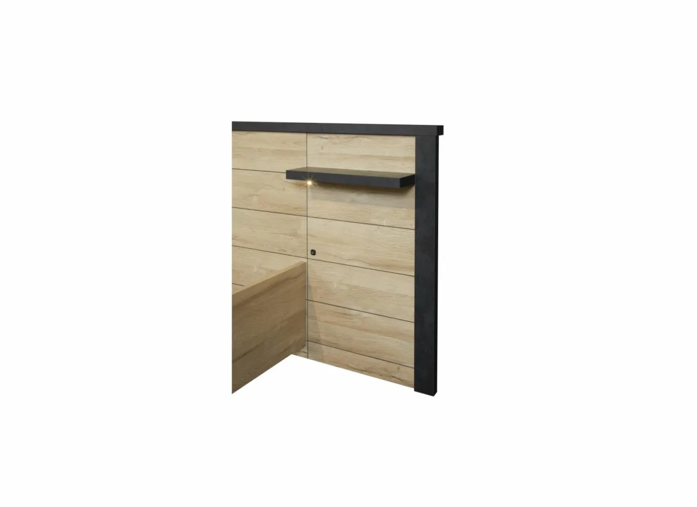 Bed 140x200cm - decor - Franse eik & nox met zijwanden