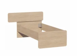 Bed 90x200cm - melamine - brushed sand oak nature