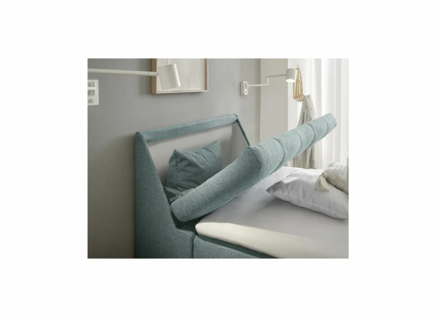 Bedbox Atlantis 120x200cm - stof - munt met opbergruimte