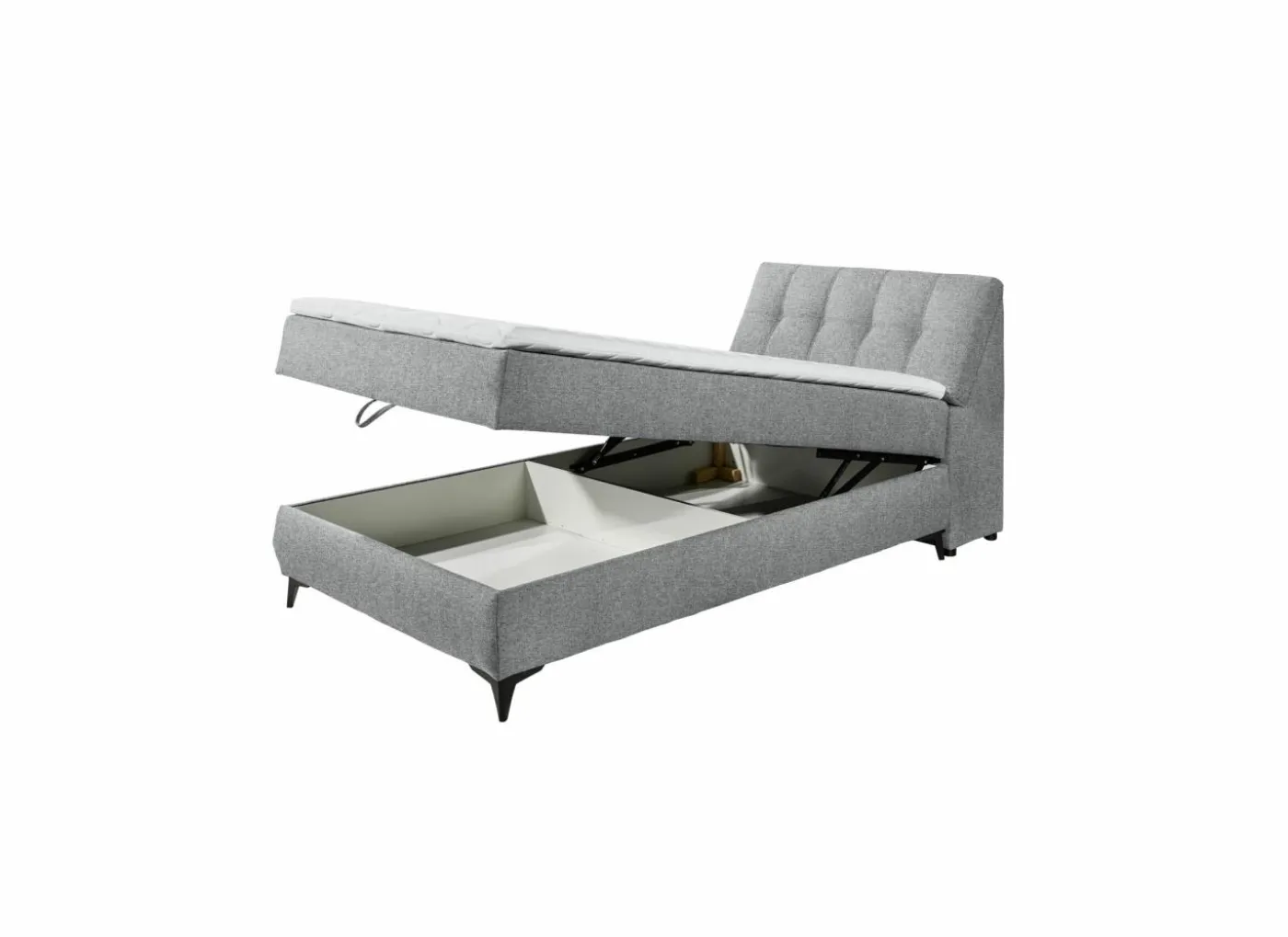 Bedbox Atlantis 120x200cm - stof - grijs met opbergruimte