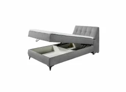 Bedbox Atlantis 120x200cm - stof - donkergrijs met opbergruimte