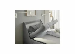 Bedbox Atlantis 120x200cm - stof - donkergrijs met opbergruimte