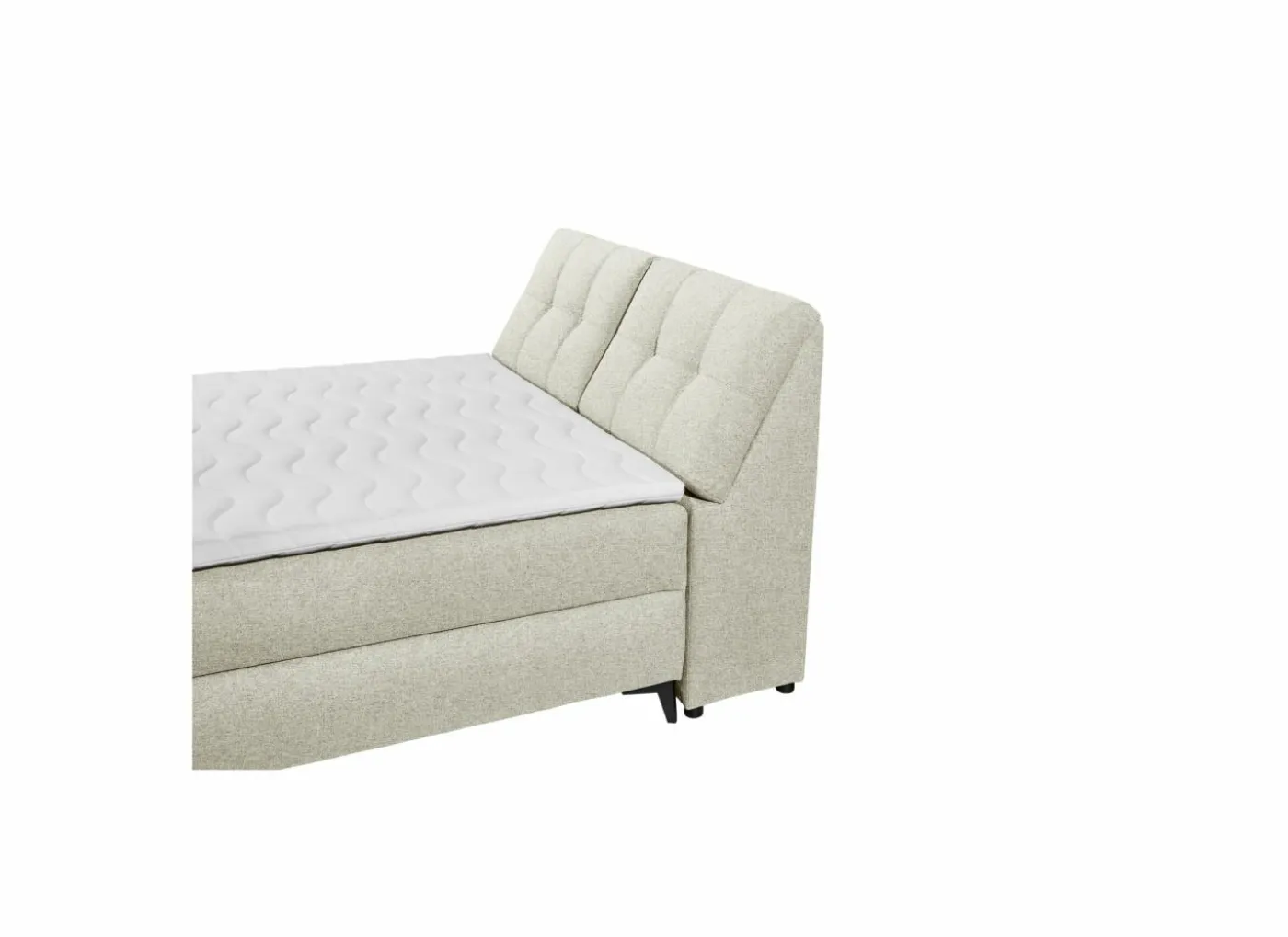 Bedbox Atlantis 140x200cm - stof - ivoor met opbergruimte