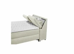 Bedbox Atlantis 140x200cm - stof - ivoor met opbergruimte