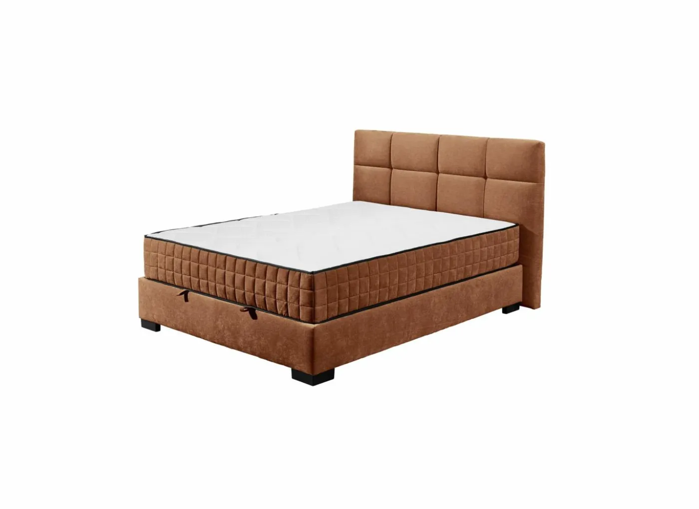 Bedbox Nagol A 140x200cm - stof - cognac met opbergruimte