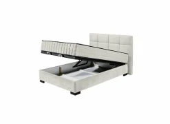 Bedbox Nagol A 140x200cm - stof - beige met opbergruimte