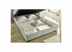 Bedbox Nagol A 140x200cm - stof - beige met opbergruimte