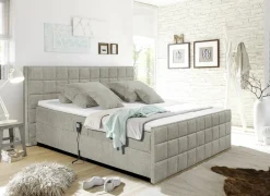 Bedbox 180x200cm - stof - sand elektrisch