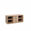 Boekenkast Capo 144x48x61cm - melamine - golden oak