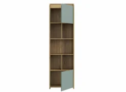 Boekenkast Hoa 59x41x204cm - decor - mauvella eik & groen