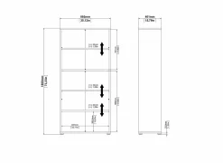 Boekenrek Prima 89x40x186cm - decor - eik