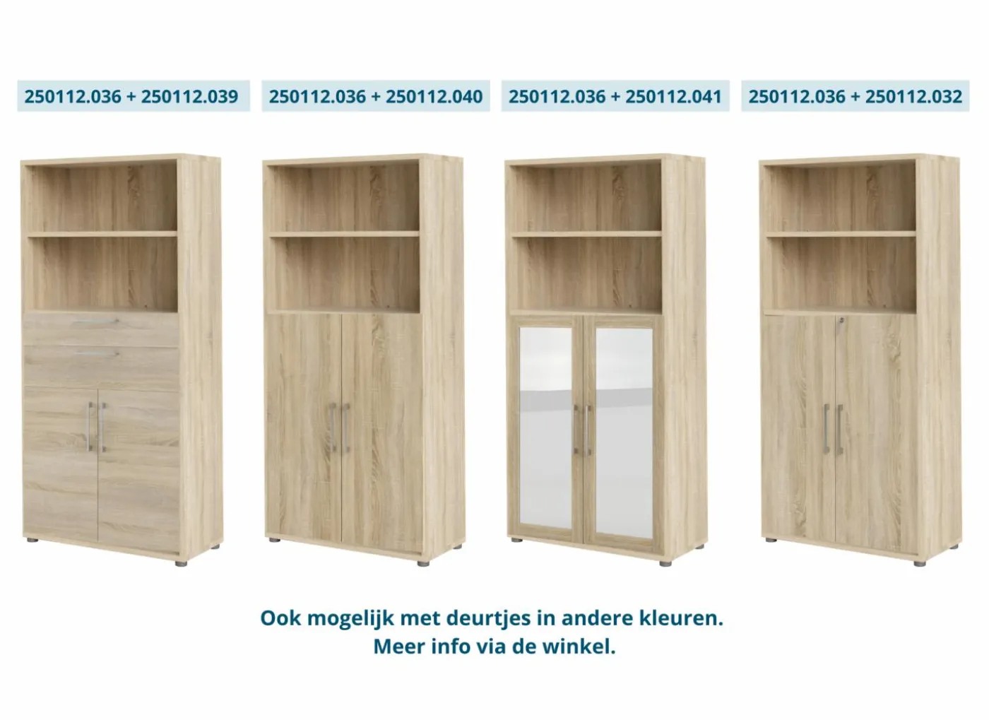 Boekenrek Prima 89x40x186cm - decor - eik