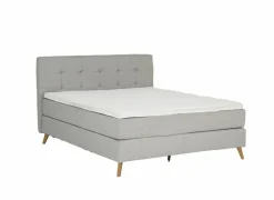 Boxspring Box skagen Sting 180x200cm - stof - lichtgrijs
