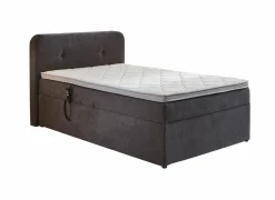 Boxspring BX1880 Â 100x200cm - stof - grijs met opbergruimte