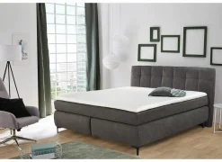Boxspring Gitta 180x200cm - stof - donkergrijs