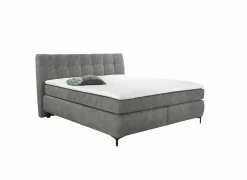 Boxspring Gitta 140x200cm - stof - lichtgrijs