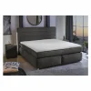 Boxspring Livia Normal 180x200cm - stof - donkergrijs