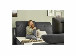 Boxspring Moviestar Mix 180x200cm - stof - donkergrijs met tv-lift