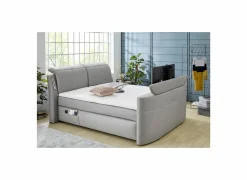 Boxspring Moviestar Mix 180x200cm - stof - lichtgrijs met tv-lift