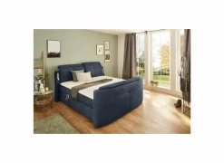 Boxspring Moviestar Normal 180x200cm - stof - blauw met tv-lift
