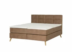 Boxspring Rist 180x200cm - lederlook - bruin