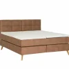 Boxspring Skagen 180x200cm - lederlook - cognac