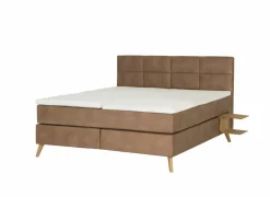 Boxspring Skagen 180x200cm - lederlook - cognac