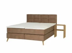 Boxspring Skagen 180x200cm - lederlook - cognac
