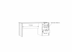 Bureau Clif-B 160x70cmx74cm - decor - old wood