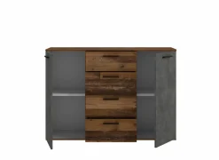 Commode Attaylar 130x36x91cm - decor - oldwood vintage & donkergrijs