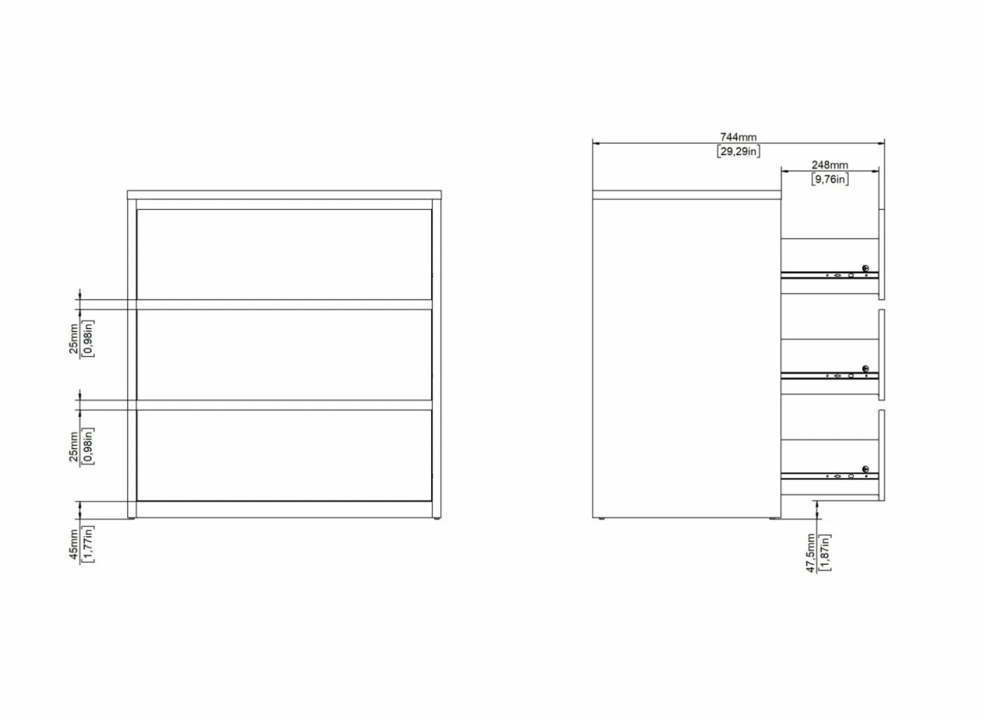 Commode Next 80x48x84cm - decor - wit/jackson hickory