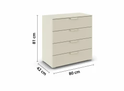 Commode 80x42x81cm - decor - champagne