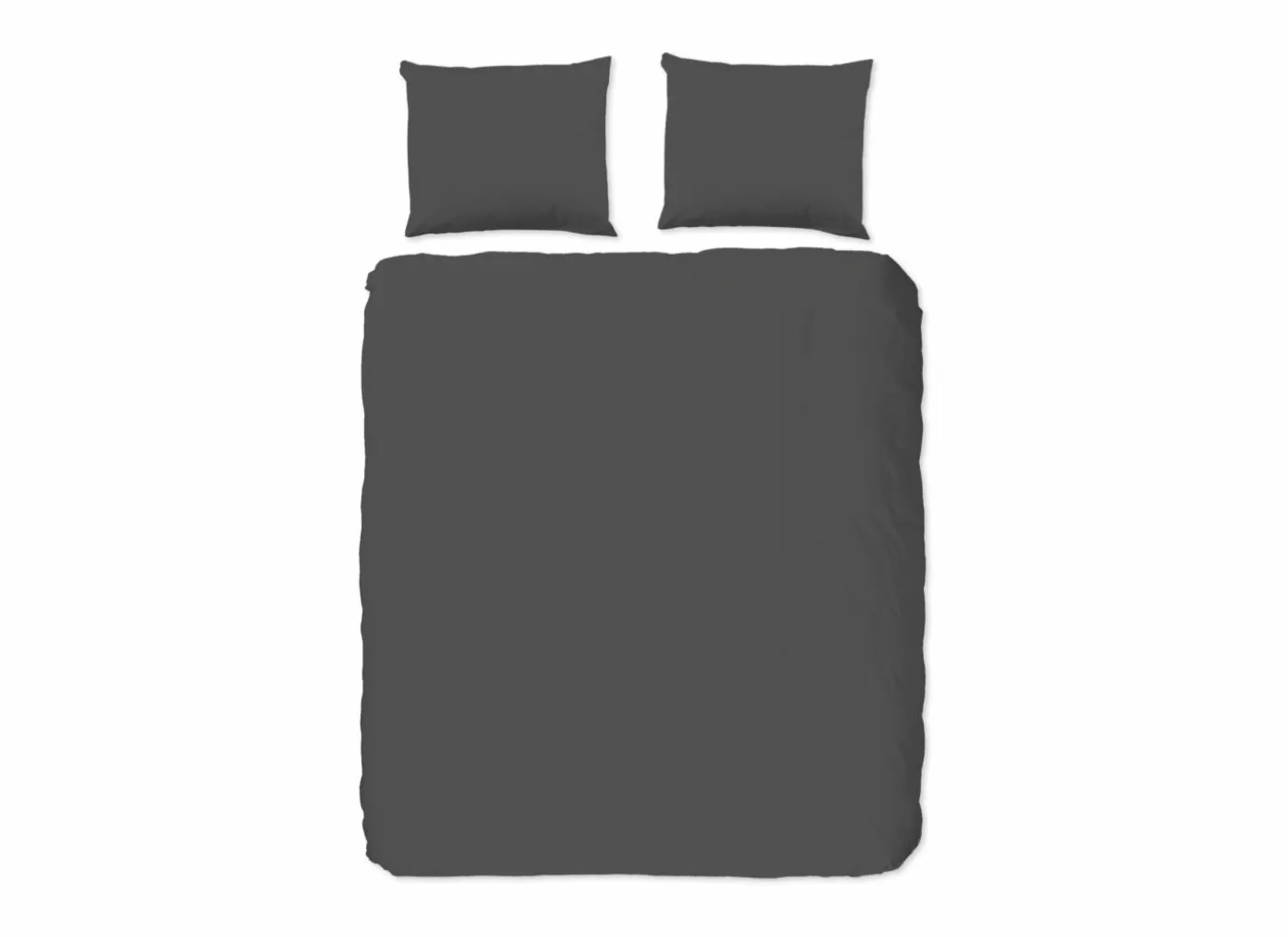 Dekbedovertrek 140x200cm - katoen - antraciet
