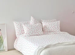 Dekbedovertrek 140x200/220cm - katoen - hearts red