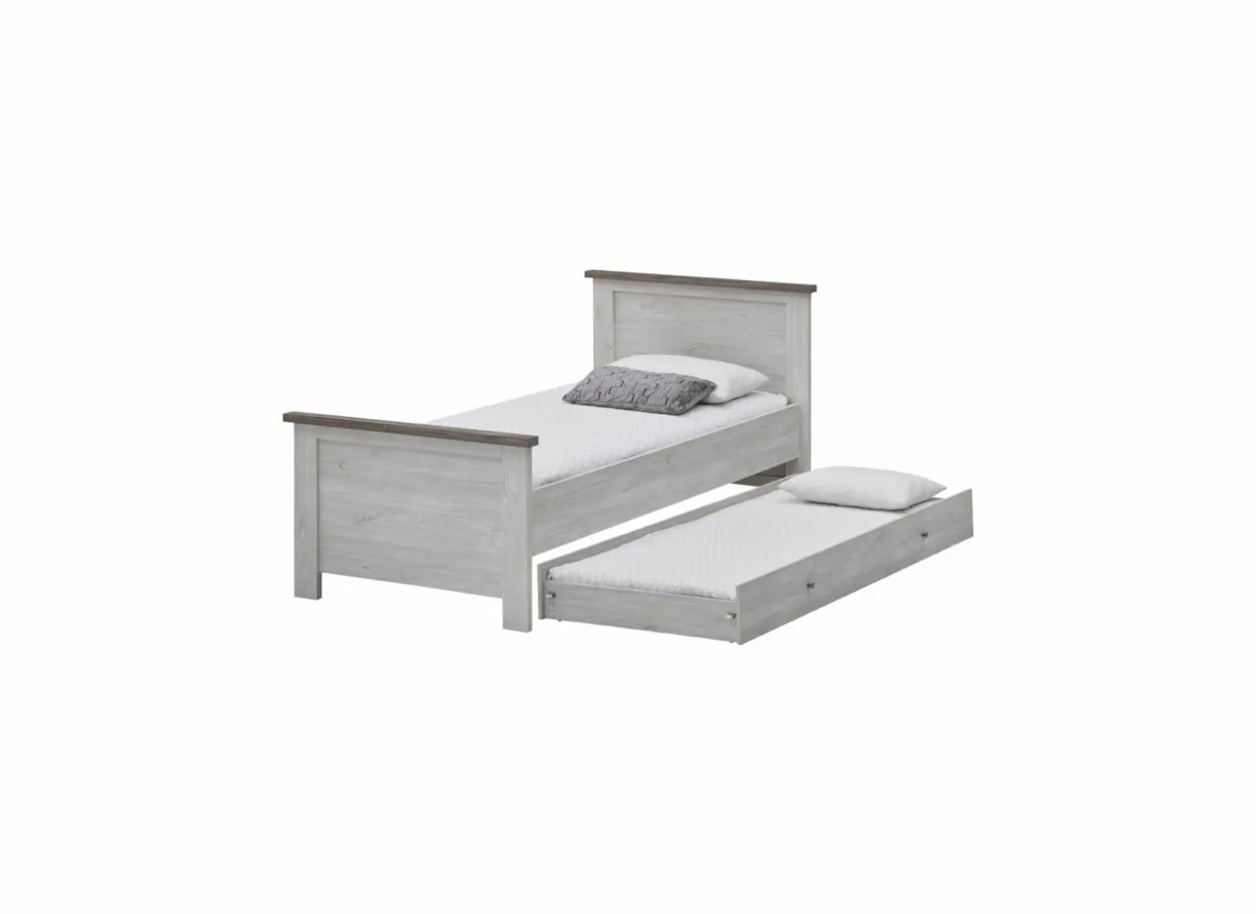 Eenpersoonsbed met bedlade Eline 90x200 - decor - white & autumn oak